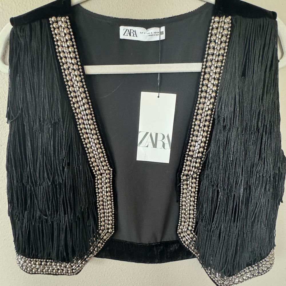 Zara Fringe Tassel Vest, and Skirt.